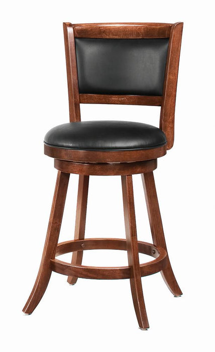 Broxton Upholstered Swivel Counter Height Stools Chestnut and Black (Set of 2) - National Warehouse Furniture (Buffalo, NY)