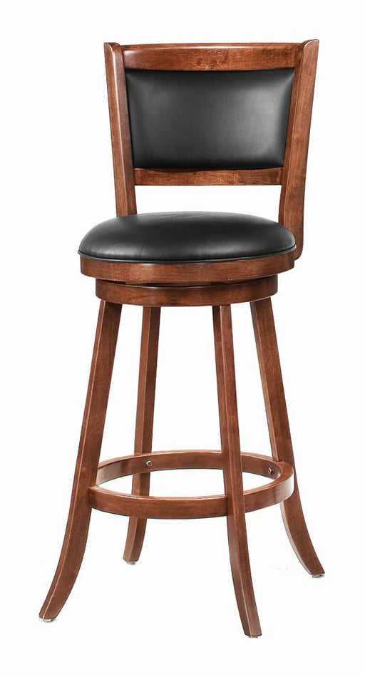 Broxton Upholstered Swivel Bar Stools Chestnut and Black (Set of 2) - National Warehouse Furniture (Buffalo, NY)