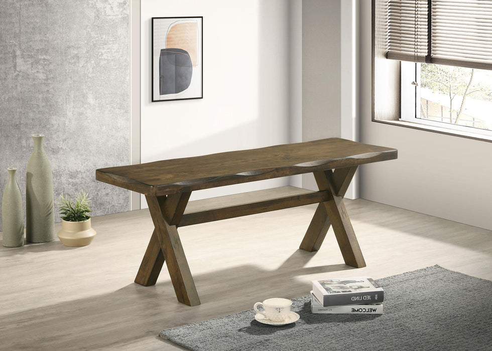 Alston X-shaped Dining Bench Knotty Nutmeg - National Warehouse Furniture (Buffalo, NY)