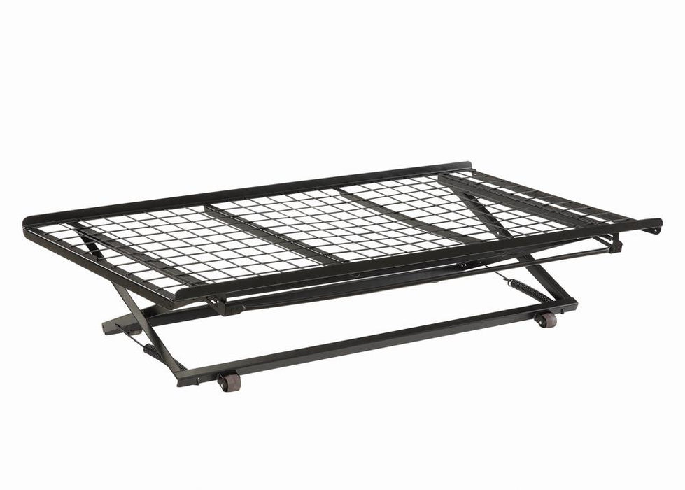 Ethan Twin Pop Up Trundle Bed with Rollers Black - National Warehouse Furniture (Buffalo, NY)