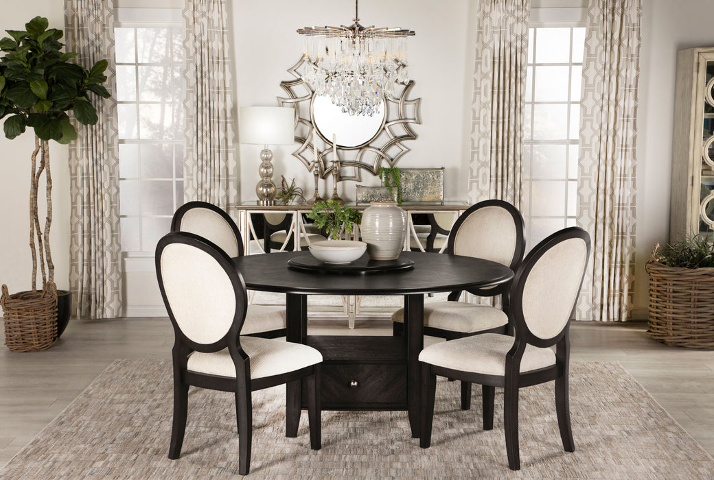 Twyla 5-piece Round Dining Set Dark Cocoa and Cream - National Warehouse Furniture (Buffalo, NY)