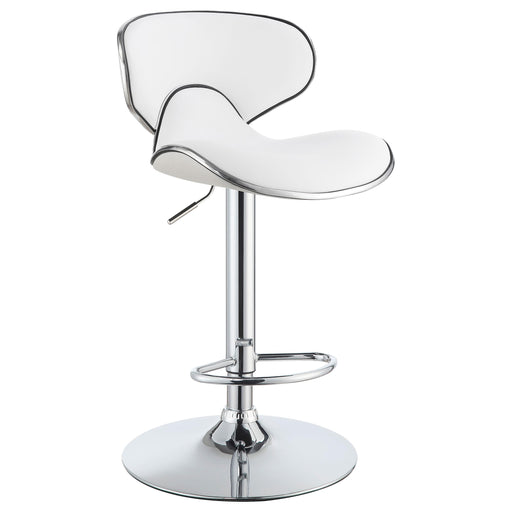 Edenton Upholstered Adjustable Height Bar Stools White and Chrome (Set of 2) - National Warehouse Furniture (Buffalo, NY)