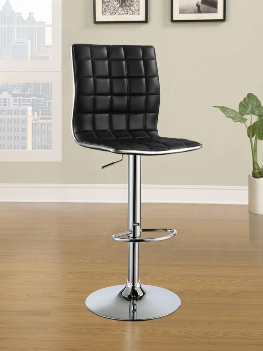 Ashbury Upholstered Adjustable Bar Stools Black and Chrome (Set of 2) - National Warehouse Furniture (Buffalo, NY)