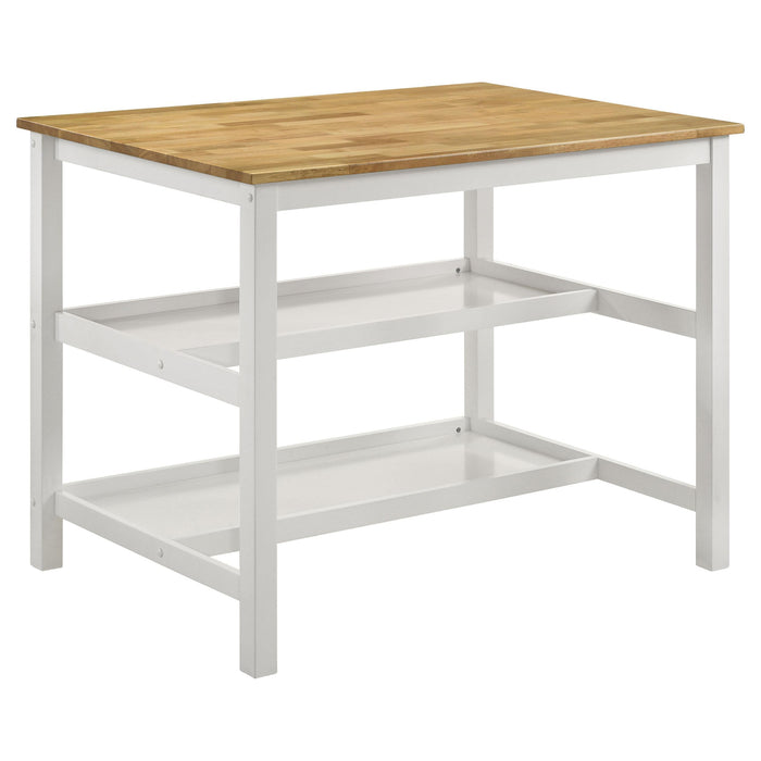 Edgeworth Kitchen Island Counter Table Brown and White - National Warehouse Furniture (Buffalo, NY)