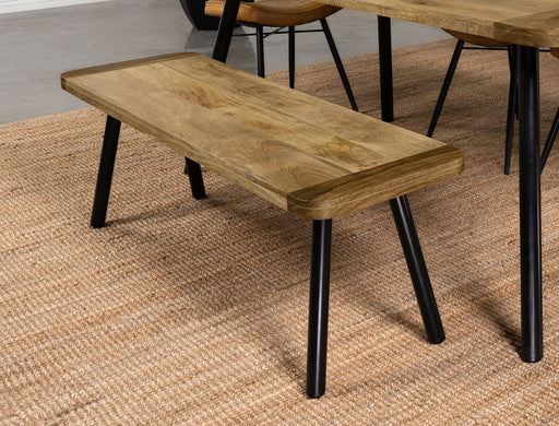 Maverick Rectangular Dining Bench Natural Mango and Black - National Warehouse Furniture (Buffalo, NY)