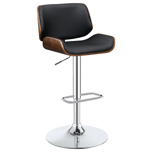 Folsom Upholstered Adjustable Bar Stool Black and Chrome - National Warehouse Furniture (Buffalo, NY)