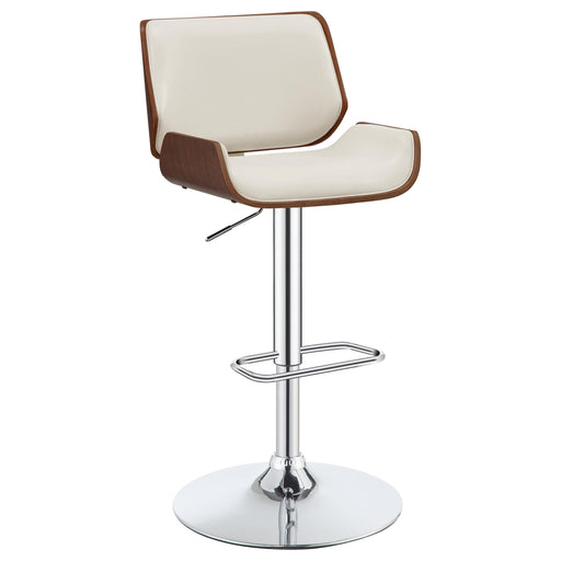 Folsom Upholstered Adjustable Bar Stool Ecru and Chrome - National Warehouse Furniture (Buffalo, NY)