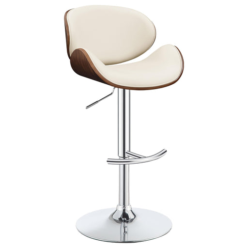 Harris Adjustable Bar Stool Ecru and Chrome - National Warehouse Furniture (Buffalo, NY)