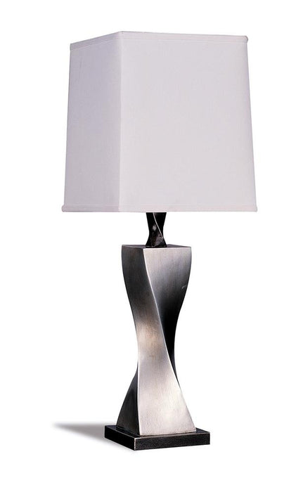 Keene Square Shade Table Lamps White and Antique Silver (Set of 2) - National Warehouse Furniture (Buffalo, NY)