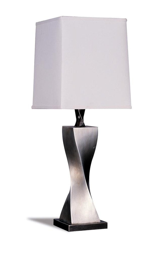 Keene Square Shade Table Lamps White and Antique Silver (Set of 2) - National Warehouse Furniture (Buffalo, NY)