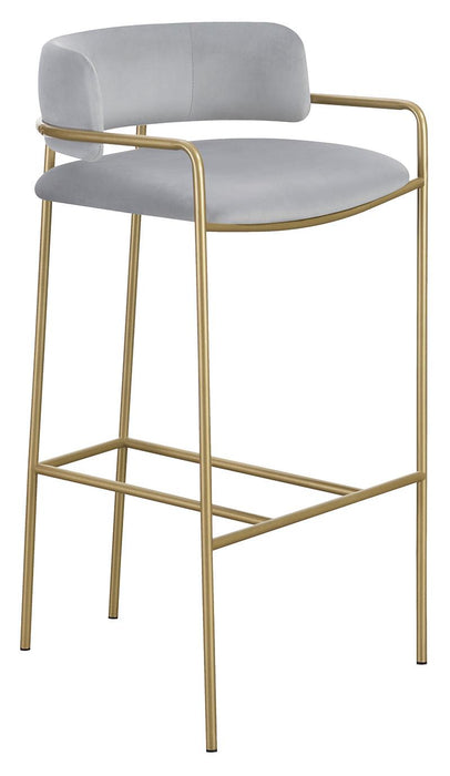 Comstock Upholstered Low Back Stool Grey and Gold - National Warehouse Furniture (Buffalo, NY)