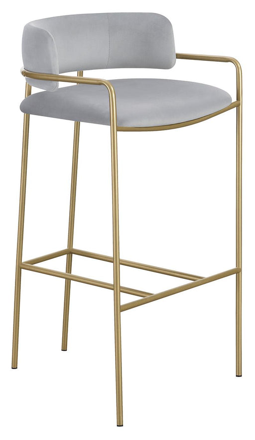 Comstock Upholstered Low Back Stool Grey and Gold - National Warehouse Furniture (Buffalo, NY)