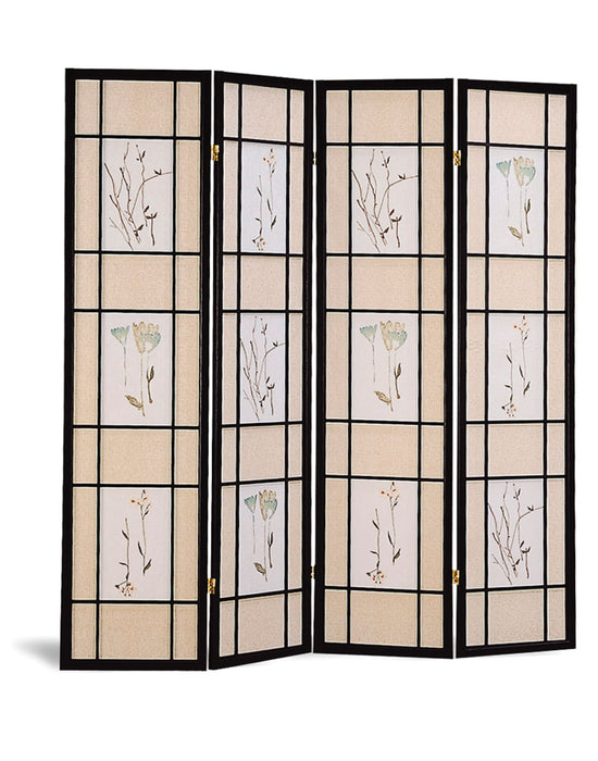 Catabella 4-panel Floral Print Folding Screen Multi-color - National Warehouse Furniture (Buffalo, NY)
