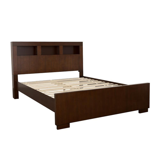 Jessica California King, E.king, & Queen Bed with Storage Headboard Cappuccino - National Warehouse Furniture (Buffalo, NY)