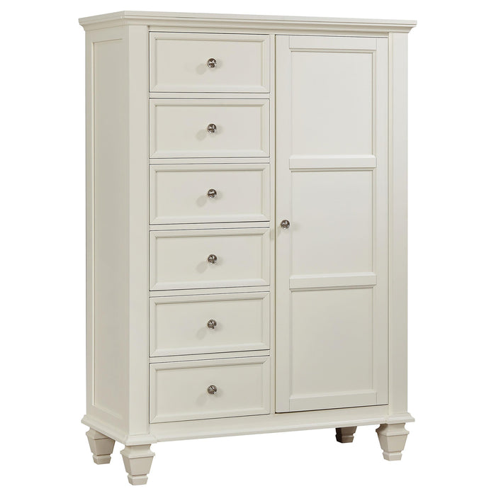 Sandy Beach 8-drawer Door Chest Storage Cream White - National Warehouse Furniture (Buffalo, NY)