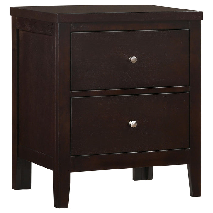 Carlton 2-drawer Rectangular Nightstand Cappuccino - National Warehouse Furniture (Buffalo, NY)