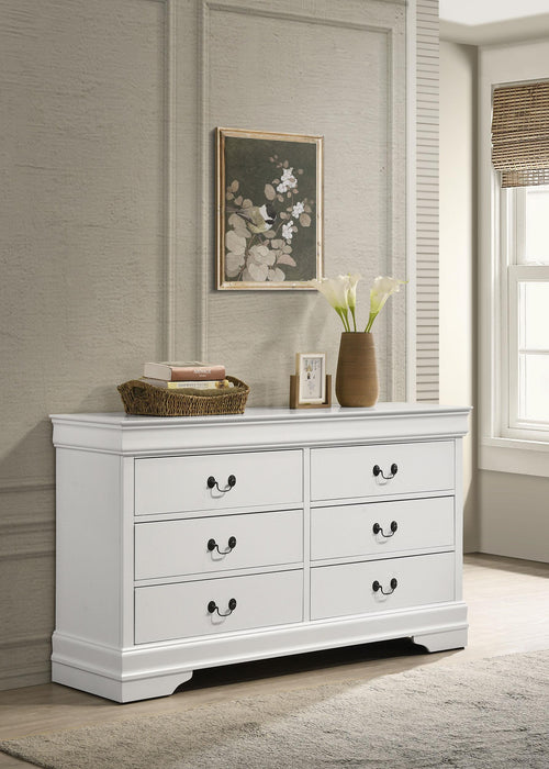 Louis Philippe 6-drawer Dresser White - National Warehouse Furniture (Buffalo, NY)