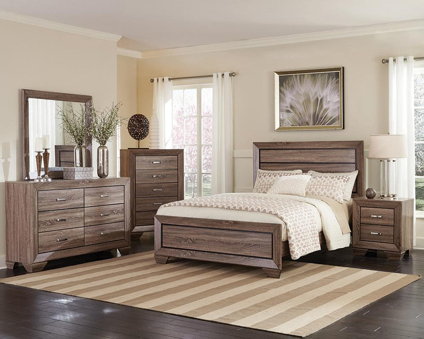 Kauffman Bedroom Set with High Straight Headboard - National Warehouse Furniture (Buffalo, NY)