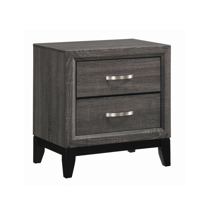 Watson 2-drawer Nightstand Grey Oak and Black - National Warehouse Furniture (Buffalo, NY)