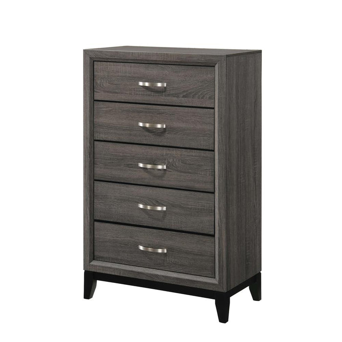 Watson 5-drawer Chest Grey Oak and Black - National Warehouse Furniture (Buffalo, NY)