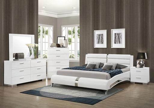 Jeremaine 4-piece California King Bedroom Set Glossy White - National Warehouse Furniture (Buffalo, NY)