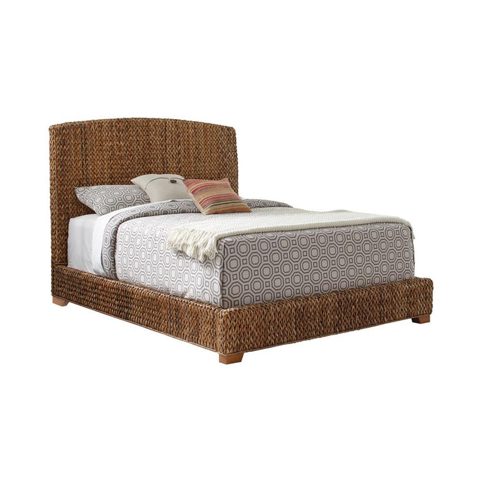 Laughton Hand-Woven Banana Leaf California King, E.King, & Queen Bed Amber - National Warehouse Furniture (Buffalo, NY)