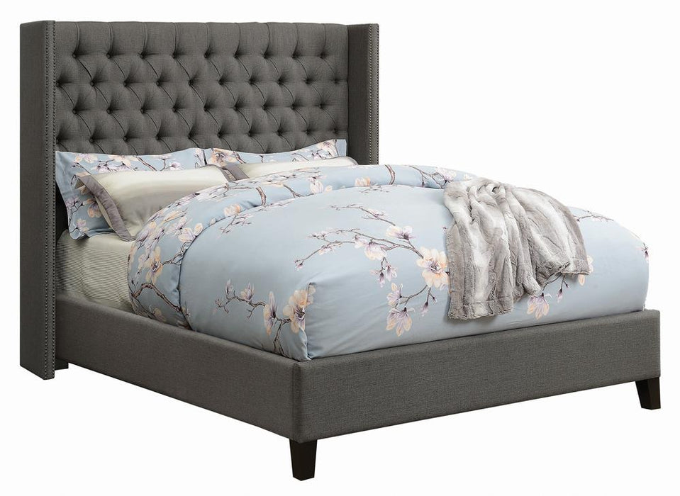 Bancroft Demi-wing Upholstered California King, E.King, Queen & Full Bed Grey - National Warehouse Furniture (Buffalo, NY)