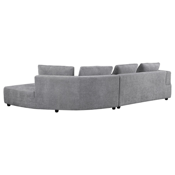 Toscano 134-inch Upholstered Sectional Sofa Grey - National Warehouse Furniture (Buffalo, NY)