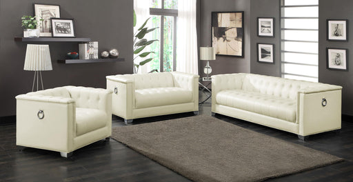 Chaviano 3-piece Upholstered Tufted Sofa Set Pearl White - National Warehouse Furniture (Buffalo, NY)