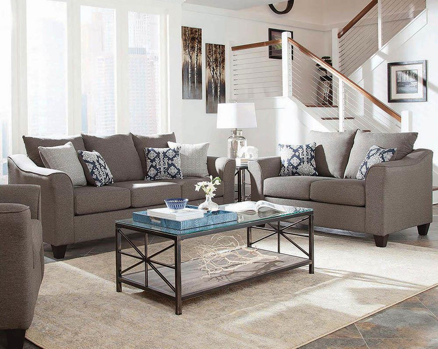 Salizar Upholstered Flared Arm Living Room Set Grey - National Warehouse Furniture (Buffalo, NY)