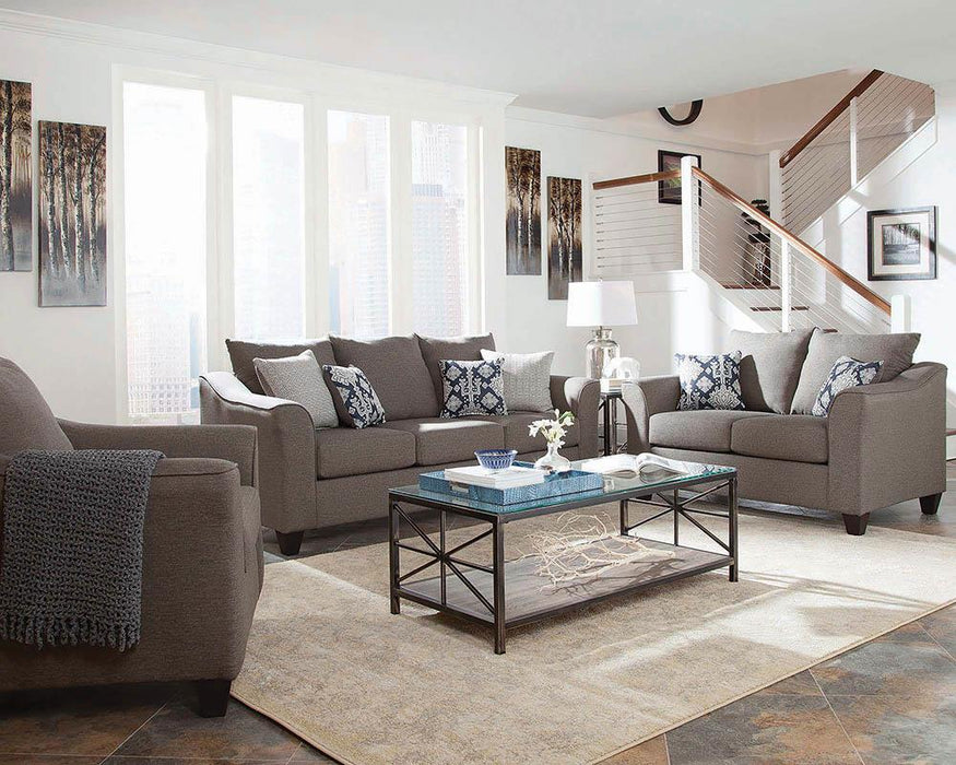 Salizar Upholstered Flared Arm Living Room Set Grey - National Warehouse Furniture (Buffalo, NY)