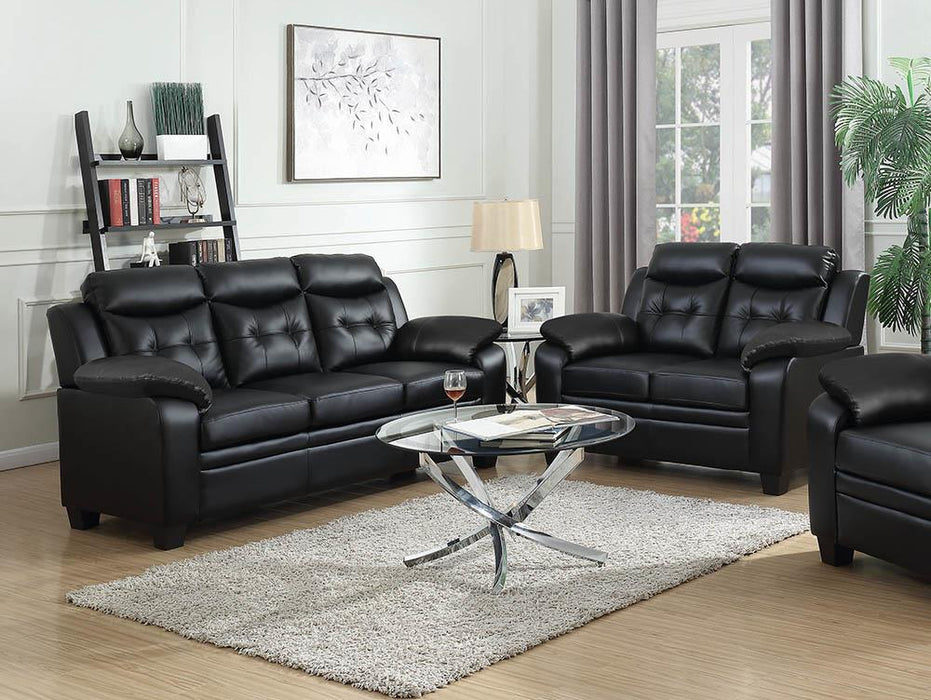 Finley Upholstered Pillow Top Arm Living Room Set Black - National Warehouse Furniture (Buffalo, NY)