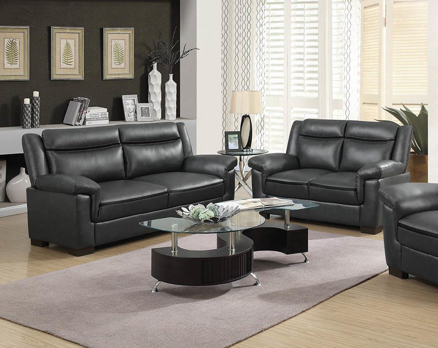Arabella Upholstered Pillow Top Arm Living Room Set Grey - National Warehouse Furniture (Buffalo, NY)