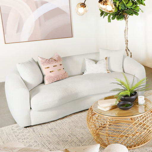 Isabella Upholstered Tight Back Sofa White - National Warehouse Furniture (Buffalo, NY)