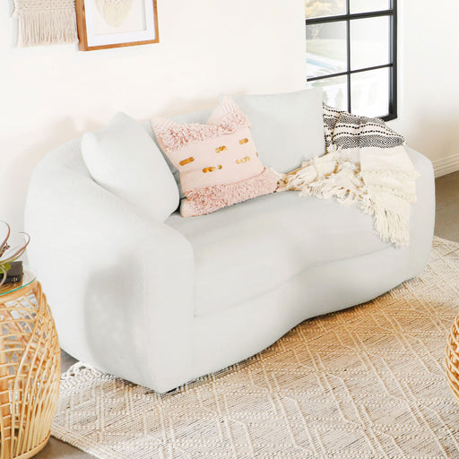 Isabella Upholstered Tight Back Loveseat White - National Warehouse Furniture (Buffalo, NY)