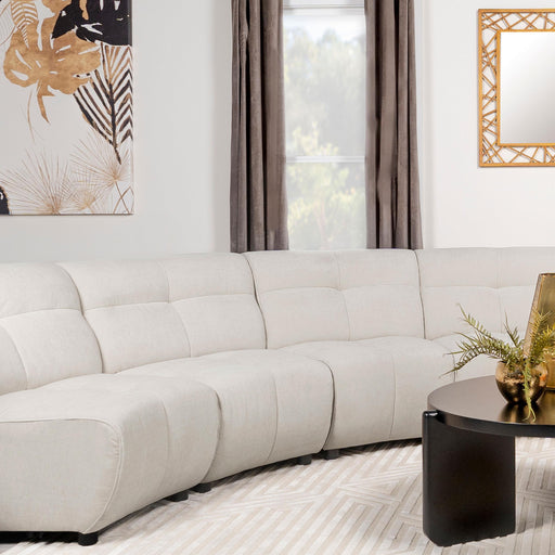 Charlotte Upholstered Curved Armless Chair Ivory - National Warehouse Furniture (Buffalo, NY)