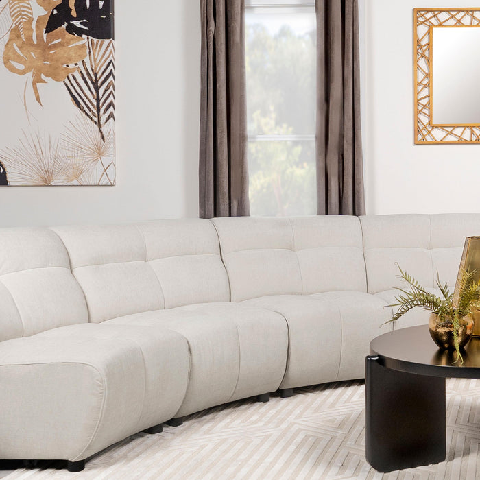 Charlotte Upholstered Curved Armless Chair Ivory - National Warehouse Furniture (Buffalo, NY)