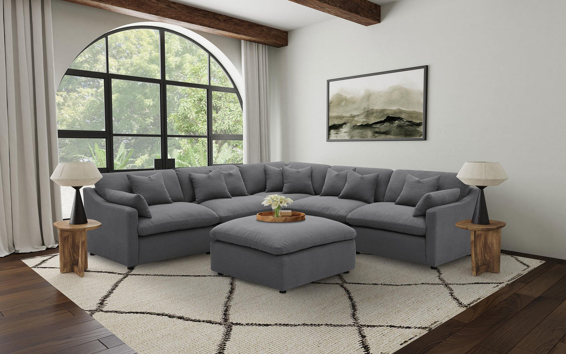 Hobson 6-piece Upholstered Modular Sectional Sofa Charcoal - National Warehouse Furniture (Buffalo, NY)