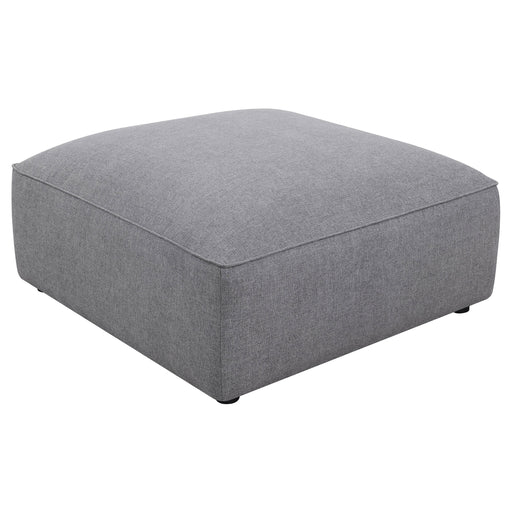 Jennifer Square Upholstered Ottoman Grey - National Warehouse Furniture (Buffalo, NY)