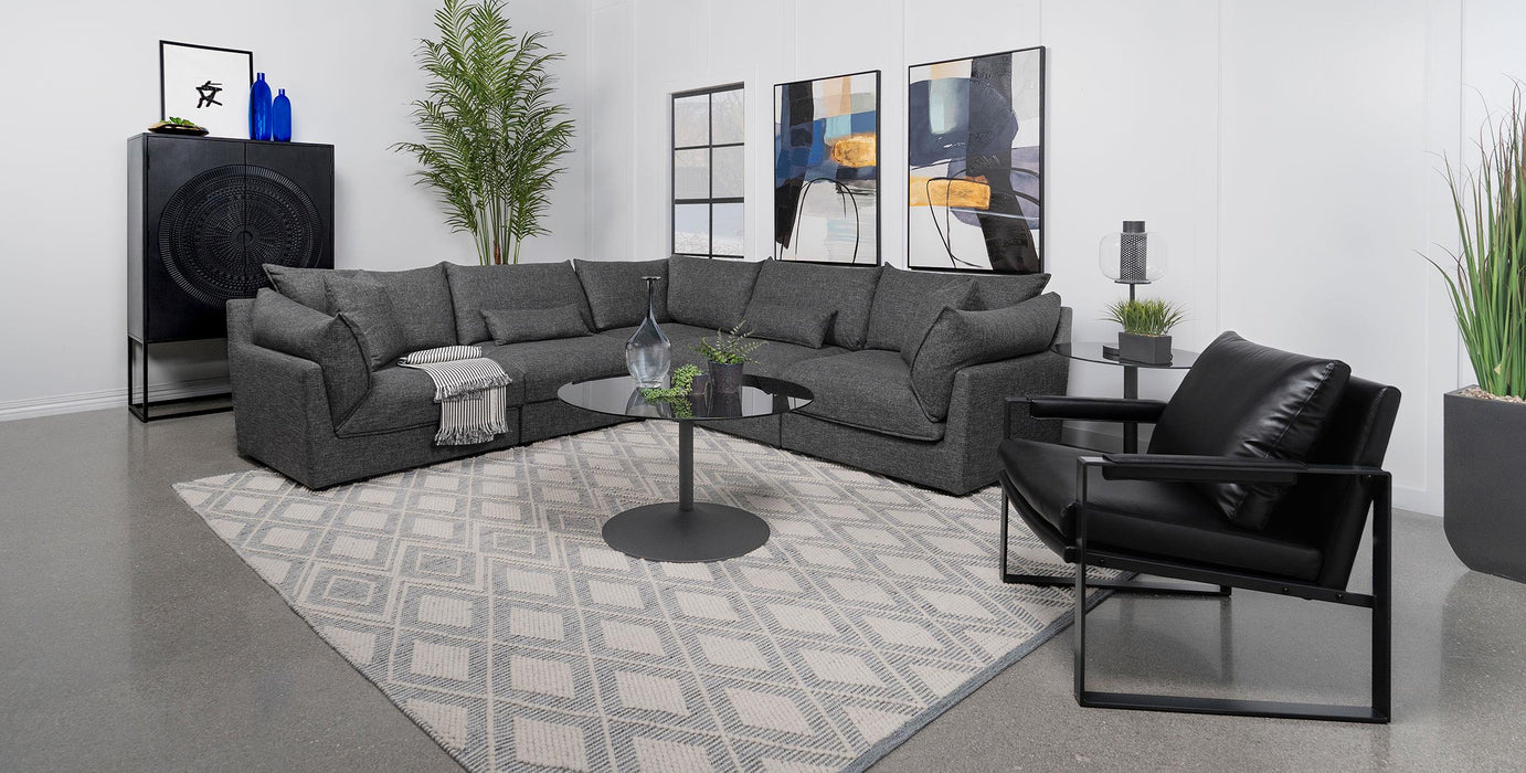 Sasha Upholstered Corner Chair Barely Black - National Warehouse Furniture (Buffalo, NY)