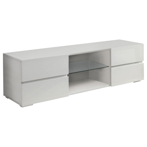 Galvin 4-drawer TV Console Glossy White - National Warehouse Furniture (Buffalo, NY)