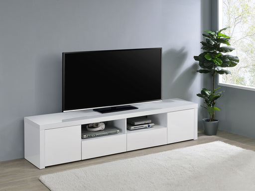 Jude 2-door 79" TV Stand With Drawers White High Gloss - National Warehouse Furniture (Buffalo, NY)