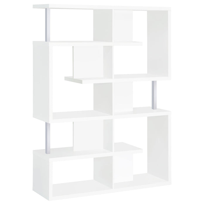 Hoover 5-tier Bookcase White and Chrome - National Warehouse Furniture (Buffalo, NY)