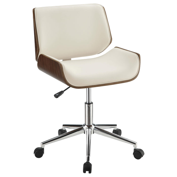 Addington Adjustable Height Office Chair Ecru and Chrome - National Warehouse Furniture (Buffalo, NY)