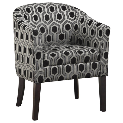 Jansen Hexagon Patterned Accent Chair Grey and Black - National Warehouse Furniture (Buffalo, NY)