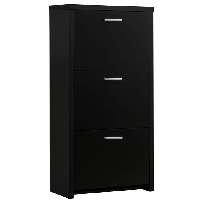 Vivian 3-drawer Shoe Cabinet Black - National Warehouse Furniture (Buffalo, NY)