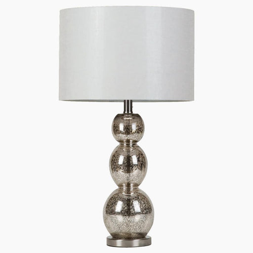 Mineta Drum Shade Table Lamp White and Antique Silver - National Warehouse Furniture (Buffalo, NY)