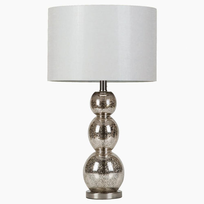 Mineta Drum Shade Table Lamp White and Antique Silver - National Warehouse Furniture (Buffalo, NY)