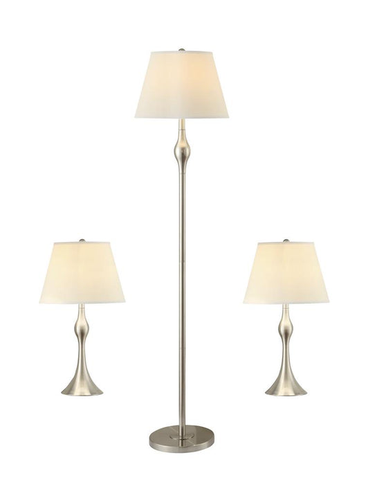 Griffin 3-piece Slender Lamp Set Brushed Nickel - National Warehouse Furniture (Buffalo, NY)