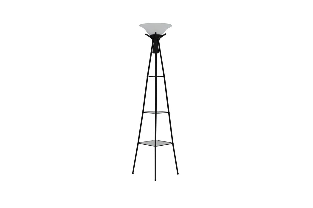 Gianni Versatile Shelf Tower Floor Lamp Charcoal Black - National Warehouse Furniture (Buffalo, NY)